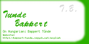 tunde bappert business card